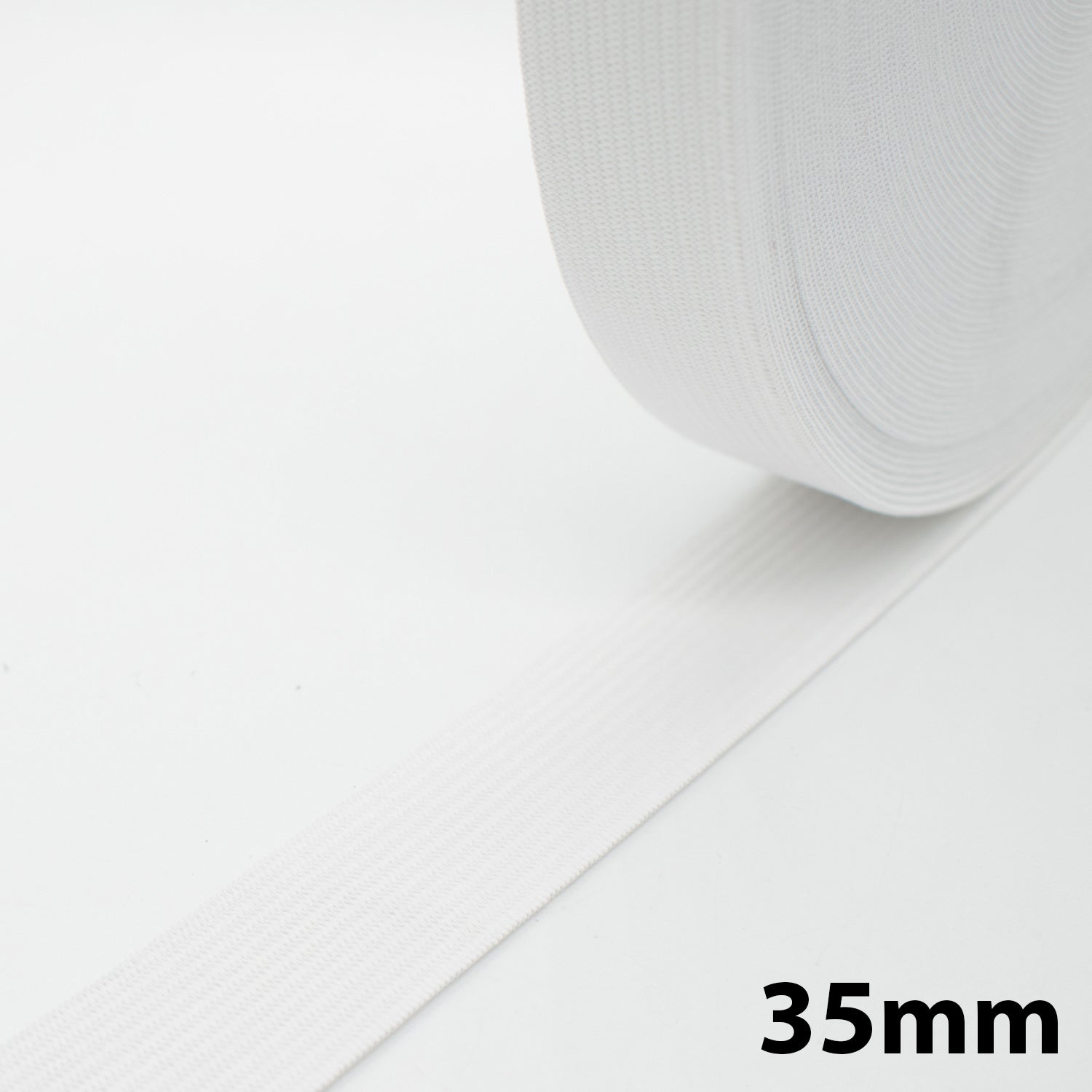 Knitted Elastic Black & White - 30M Roll