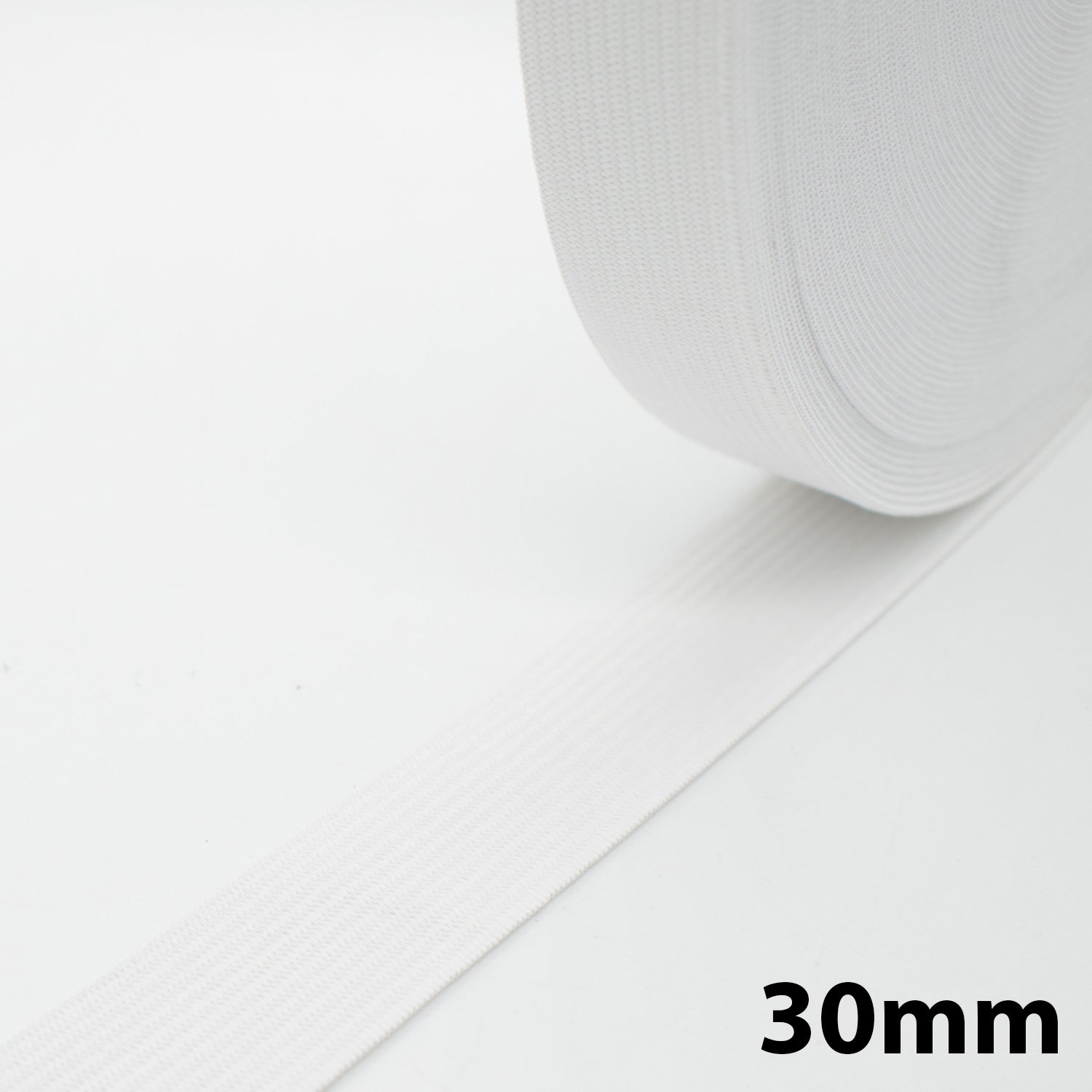 Knitted Elastic Black & White - 30M Roll
