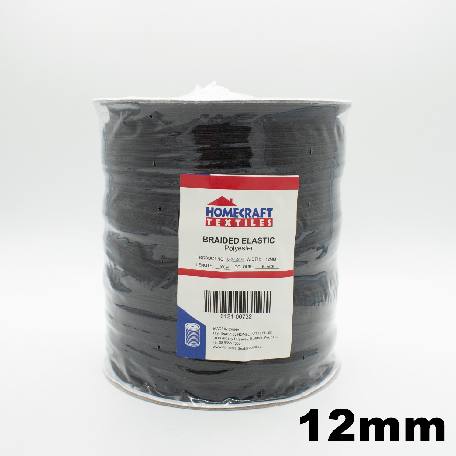 Braided Elastic Black & White - 100M Roll