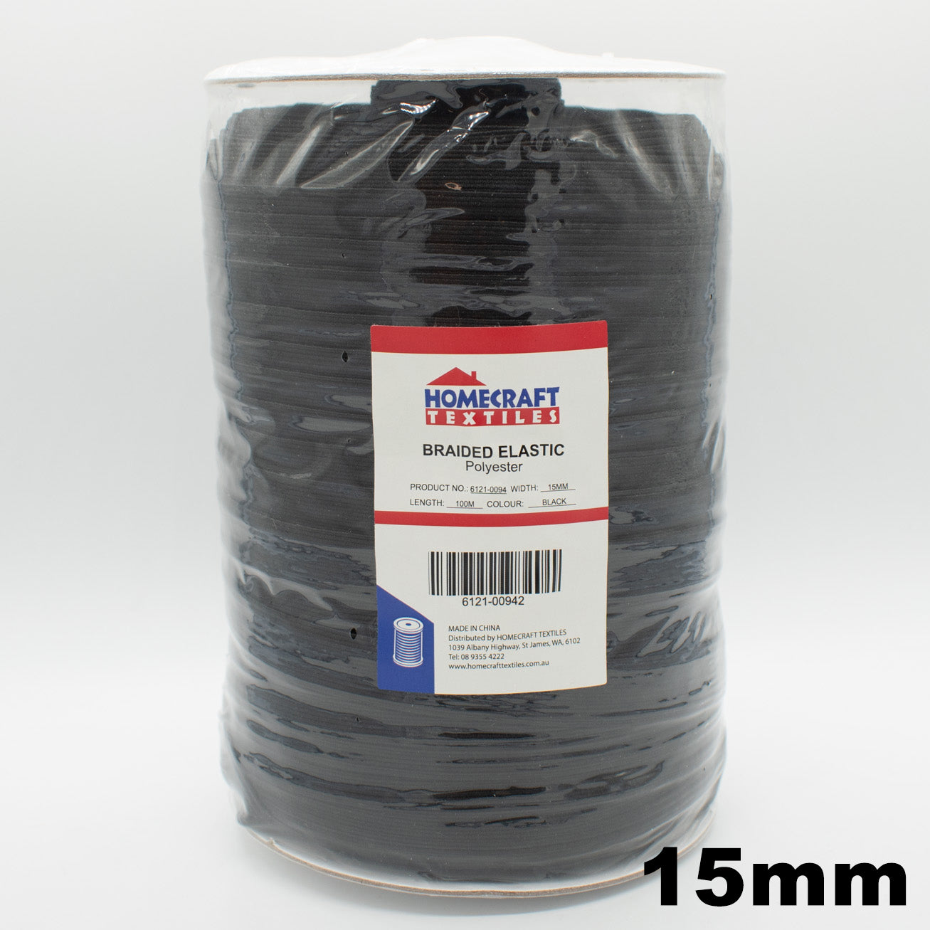 Braided Elastic Black & White - 100M Roll