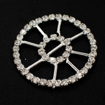 Diamante Silver Decor Fashion Circle Buckle Design-1