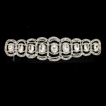 Diamante Motif Sew on Silver Luxury Rhinestone Bridal Jewellery Design-2