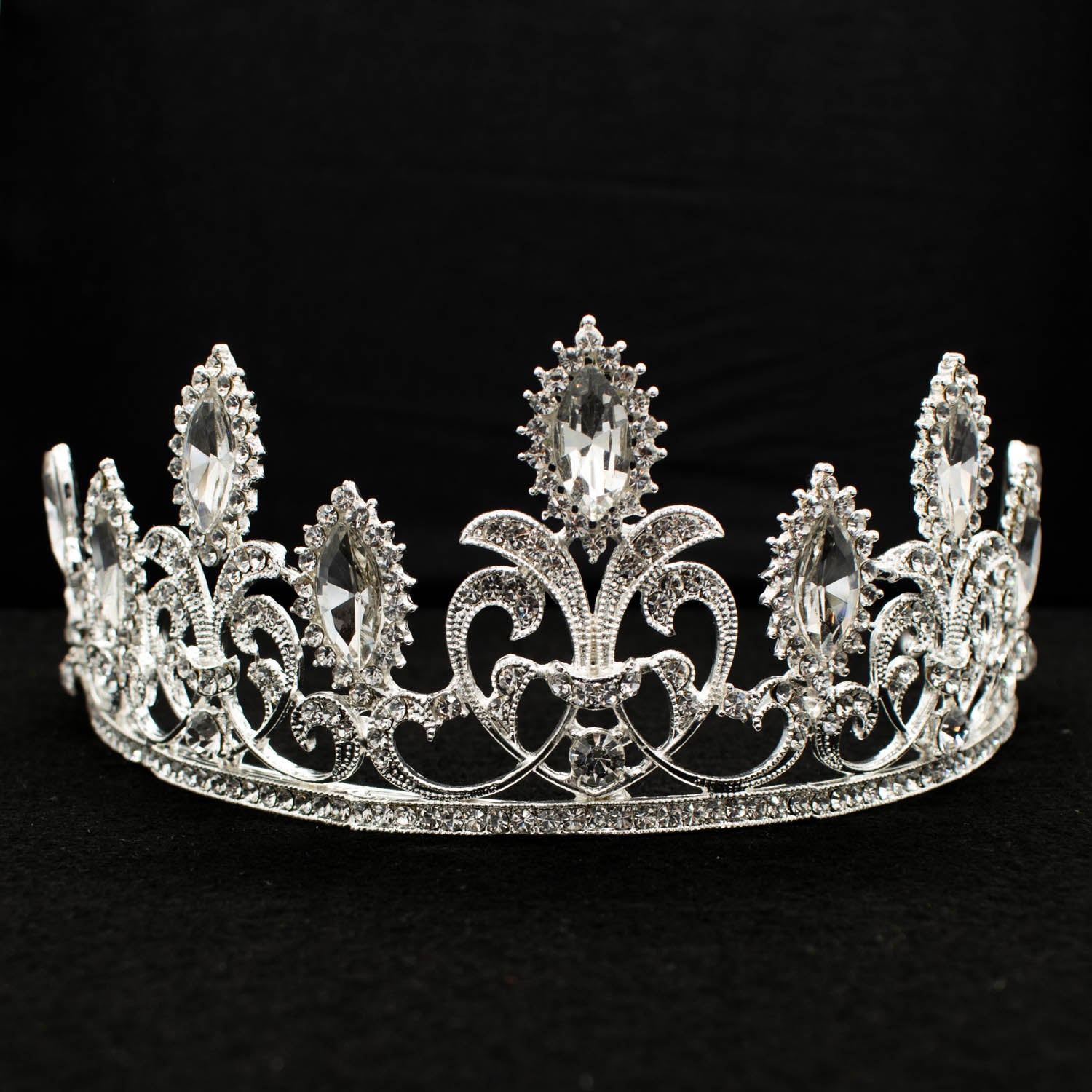 Silvery Crystal Bridal Tiaras Wedding Crowns Head Jewellery Design-1