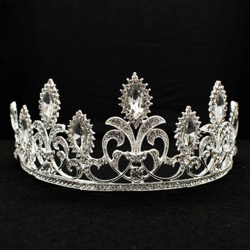 Silvery Crystal Bridal Tiaras Wedding Crowns Head Jewellery Design-1