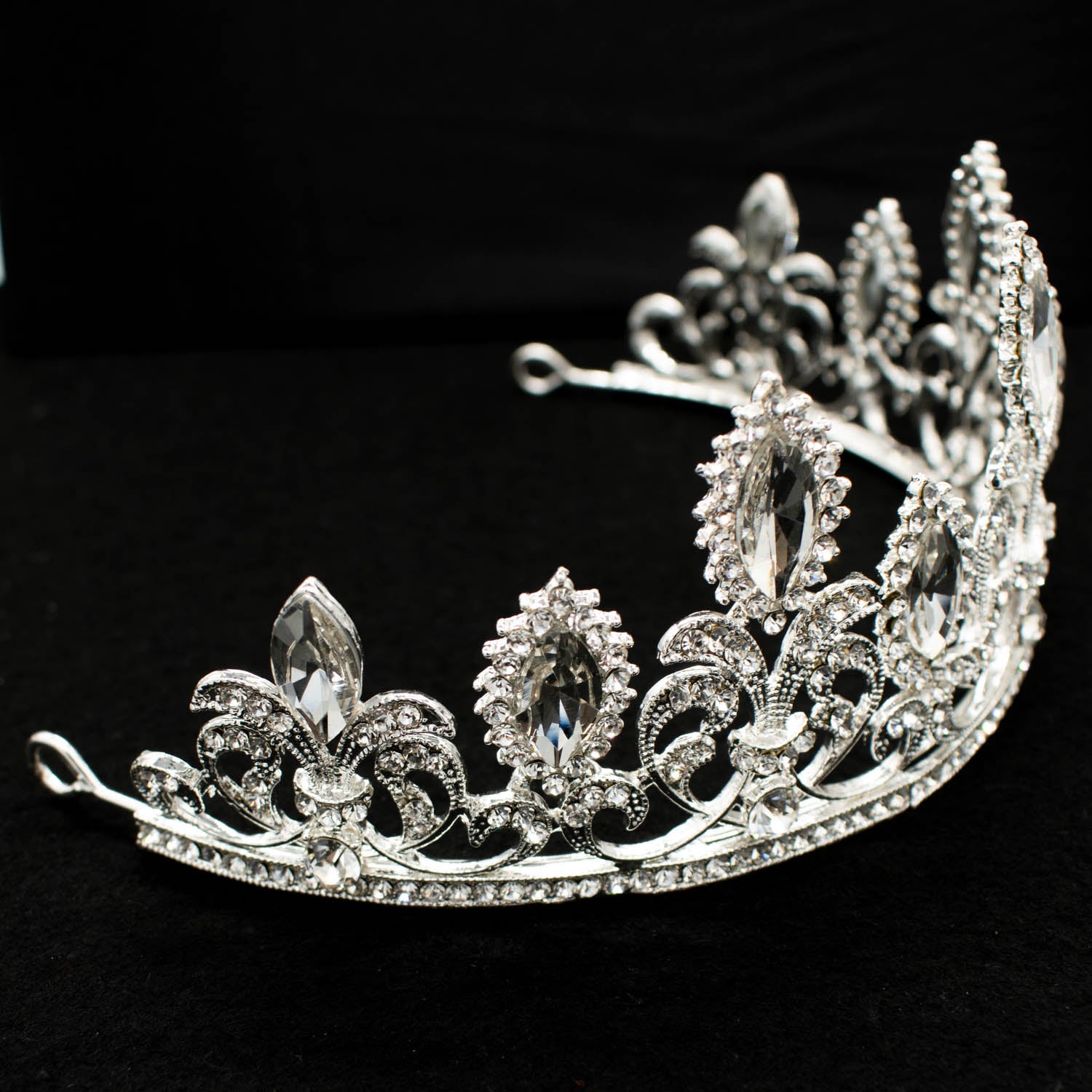 Silvery Crystal Bridal Tiaras Wedding Crowns Head Jewellery Design-1