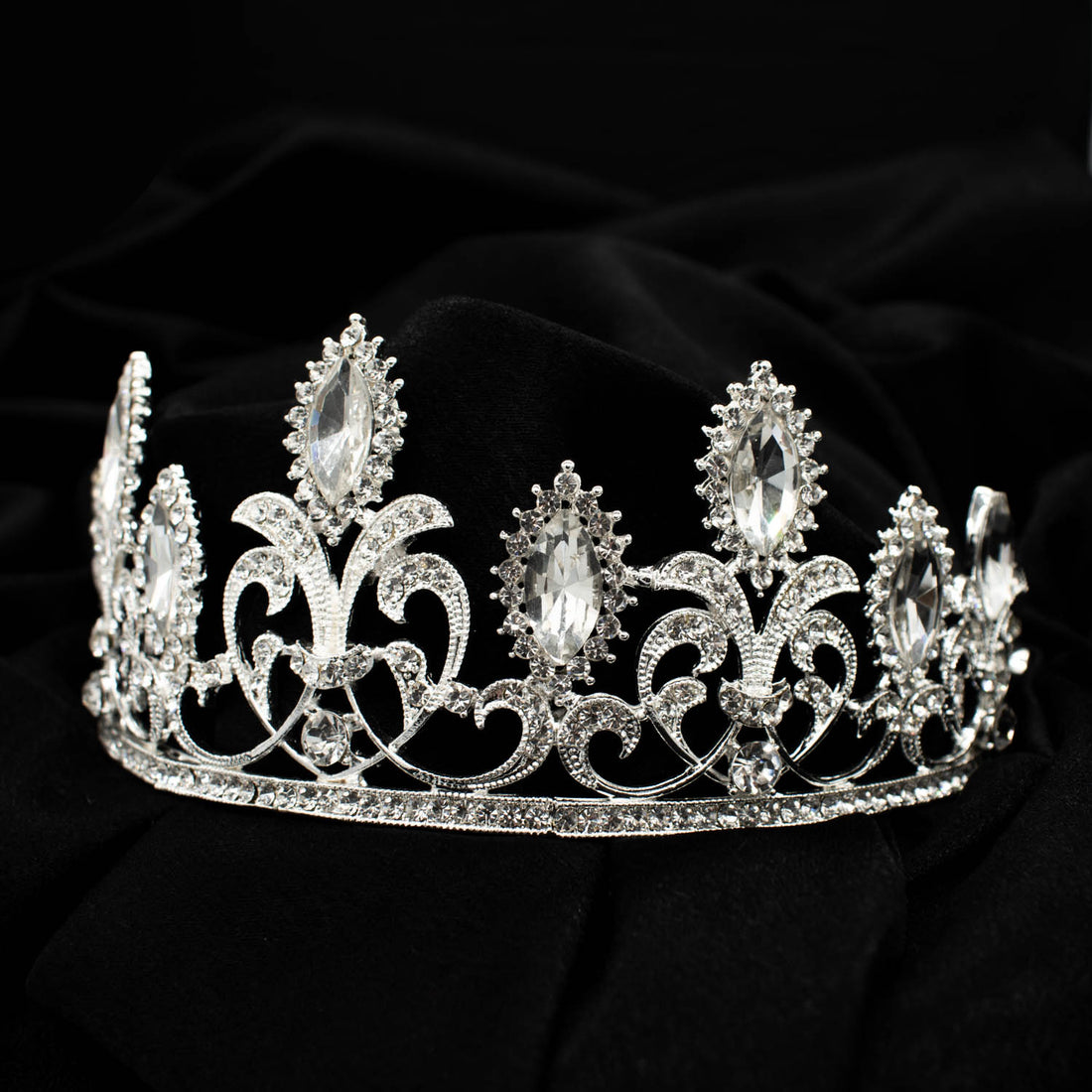 Silvery Crystal Bridal Tiaras Wedding Crowns Head Jewellery Design-1