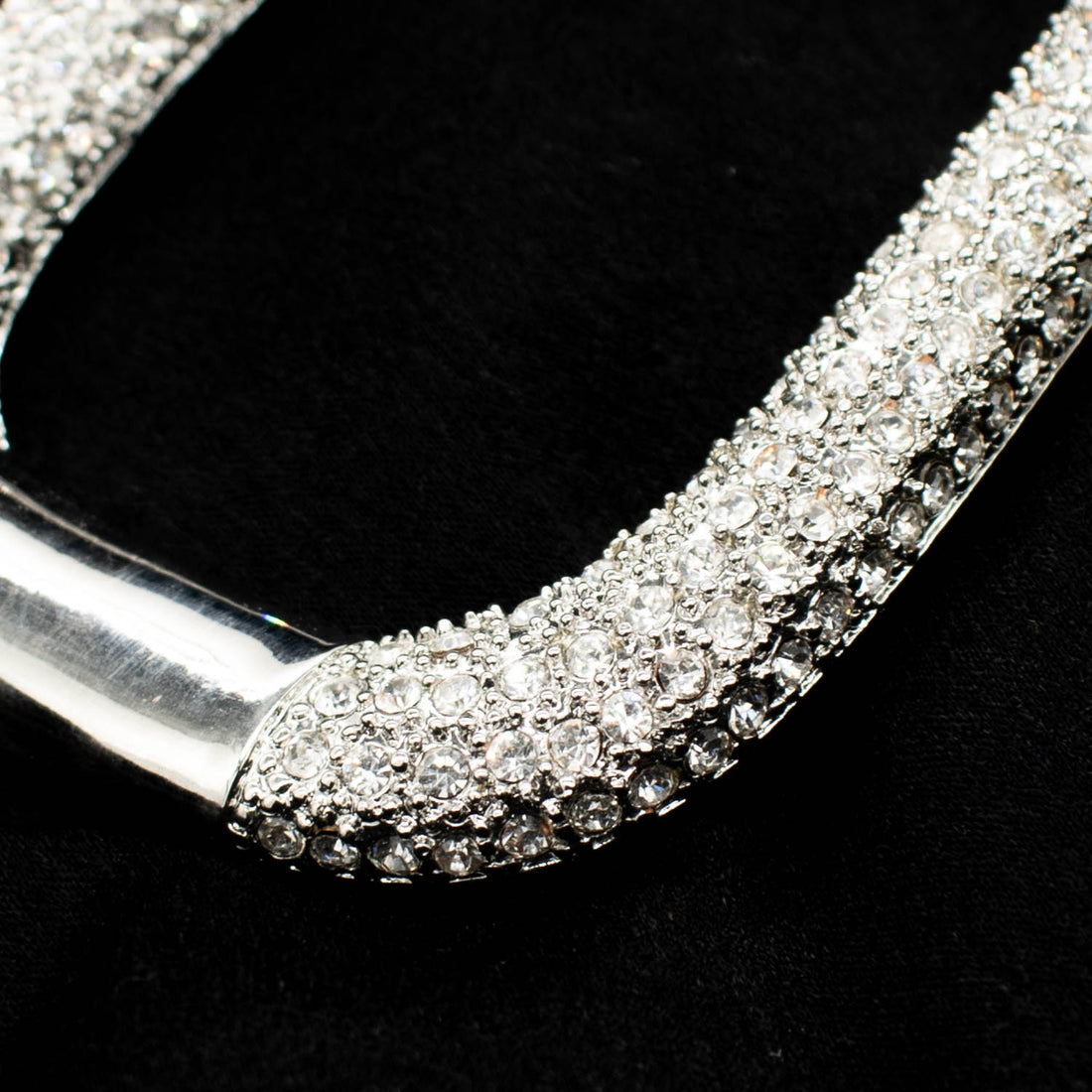 Silver Diamante Rhinestone Fashion Decor Large Oval Buckle