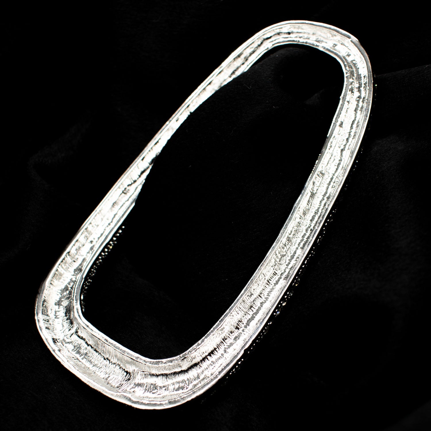 Silver Diamante Rhinestone Fashion Decor Large Oval Buckle