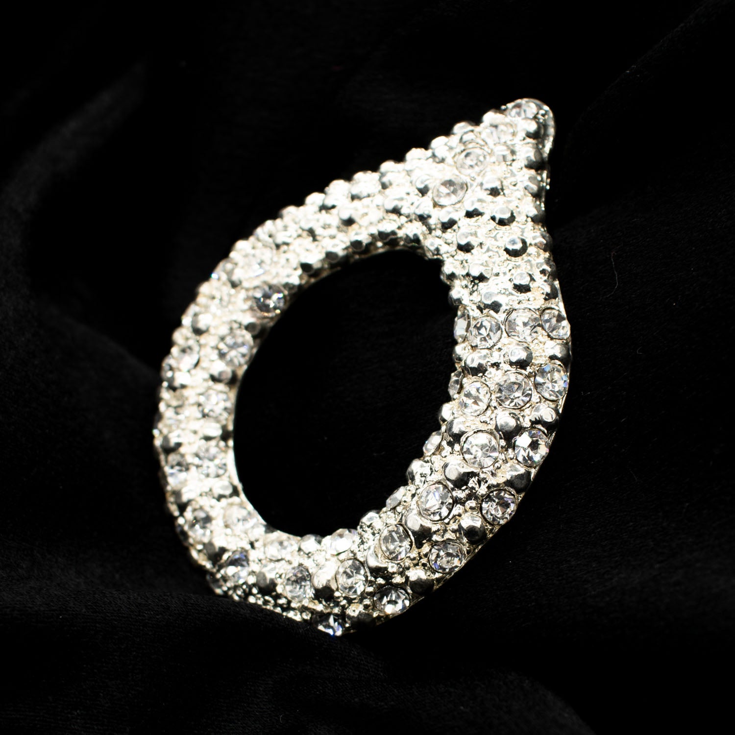 Silver Diamante Vintage Juliana Cluster Oval Buckle