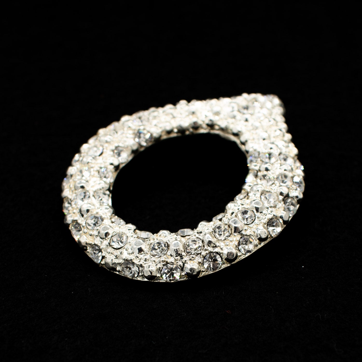 Silver Diamante Vintage Juliana Cluster Oval Buckle
