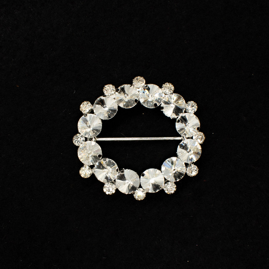 Silver Crystals Rhinestone Decor Fashion Buckle Design-1