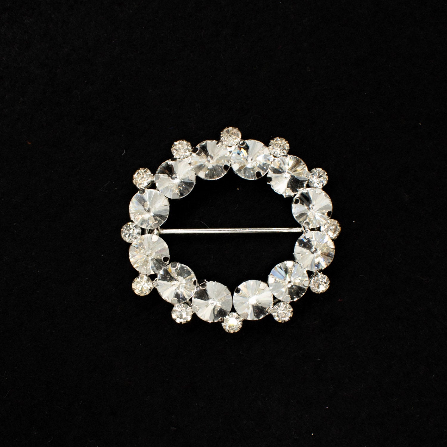 Silver Crystals Rhinestone Decor Fashion Buckle Design-1