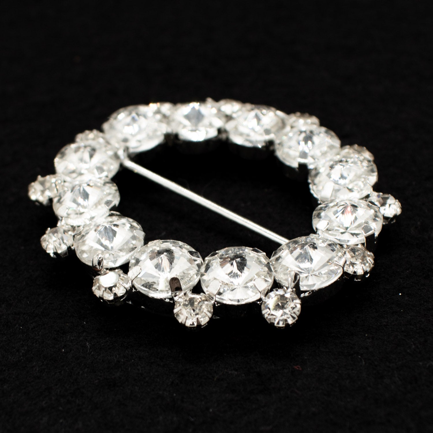 Silver Crystals Rhinestone Decor Fashion Buckle Design-1