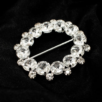 Silver Crystals Rhinestone Decor Fashion Buckle Design-1