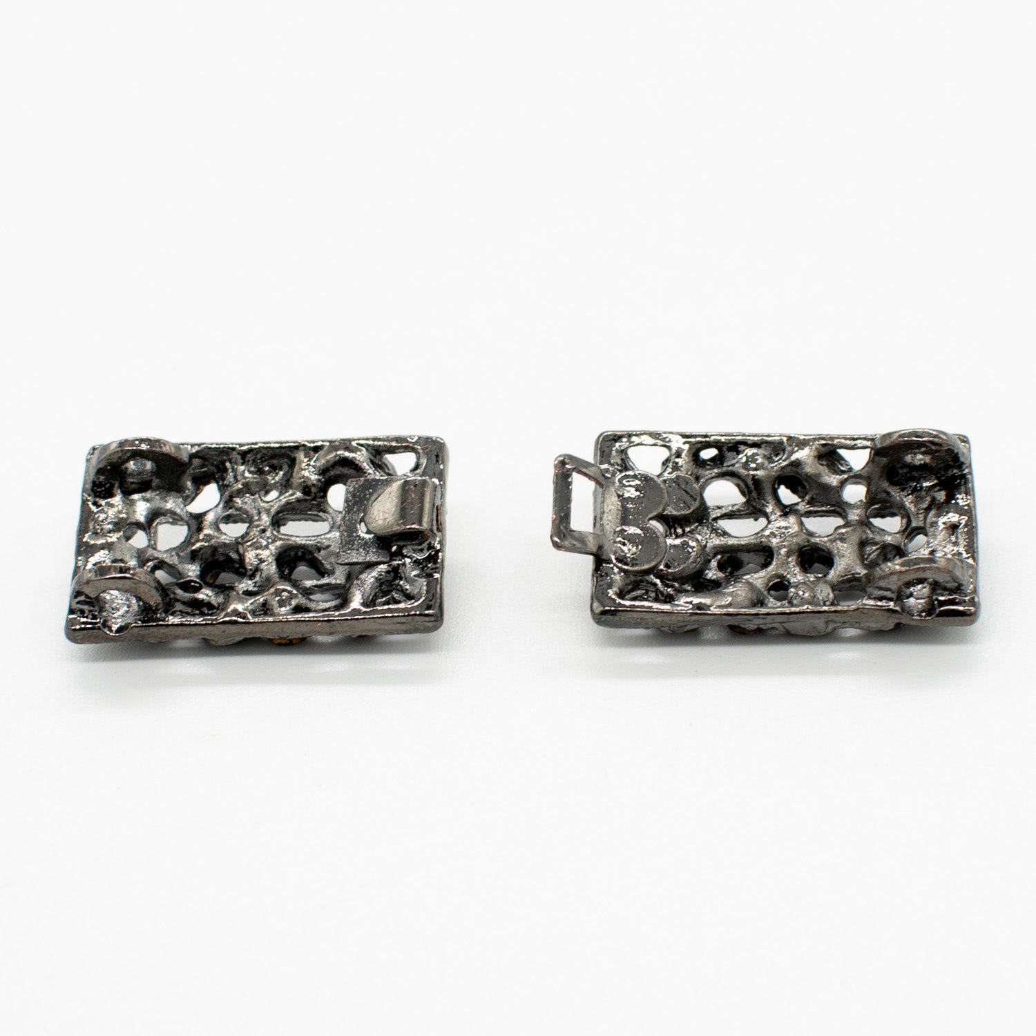 Black Diamante Decor Fashion Buckle Button