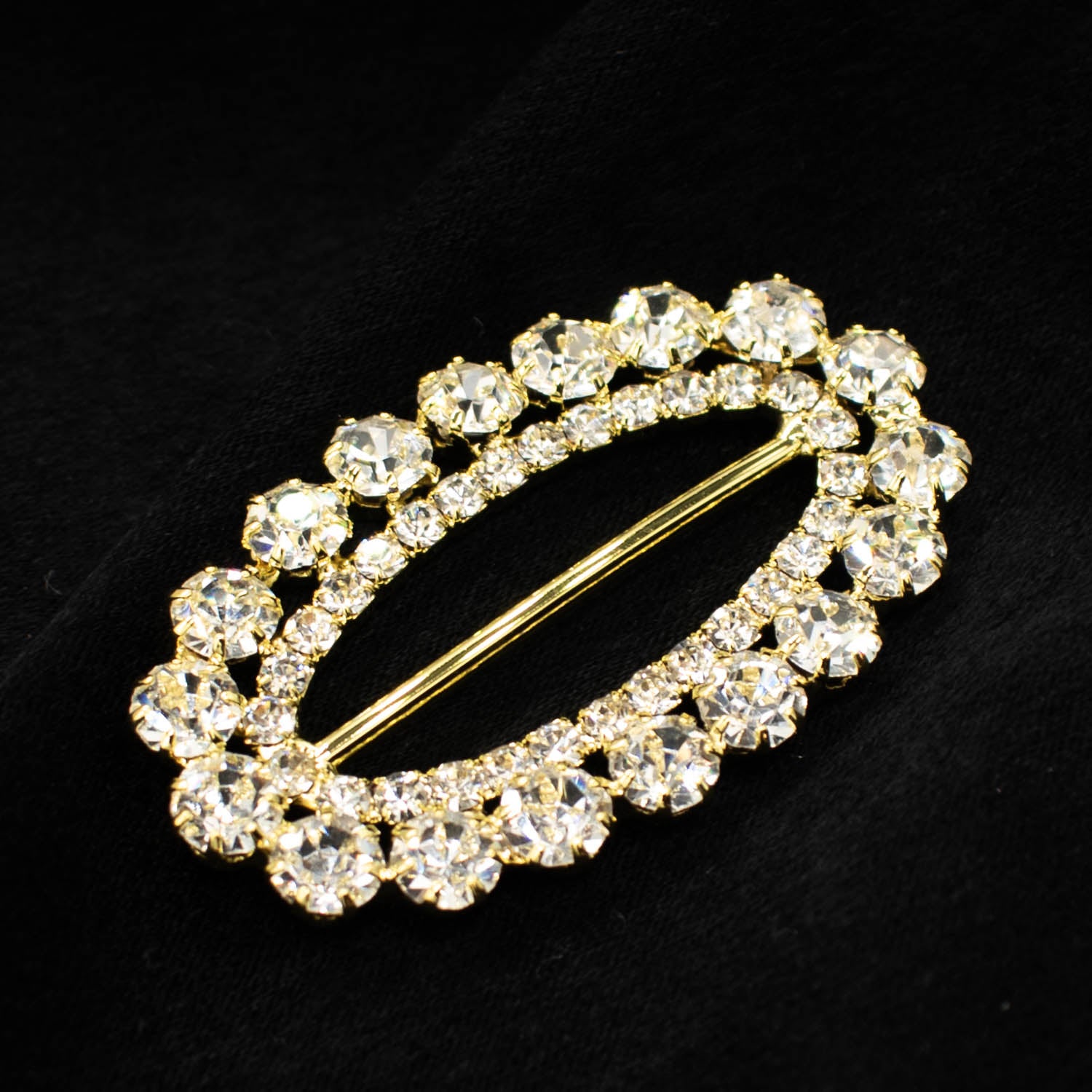 Diamante Gold Decor Fashion Oval Buckle Deisgn-1