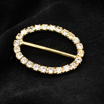 Diamante Gold Decor Fashion Oval Buckle Deisgn-2