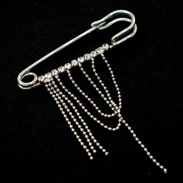 Bridal Chain Fringe Rhinestone Kilt Pin