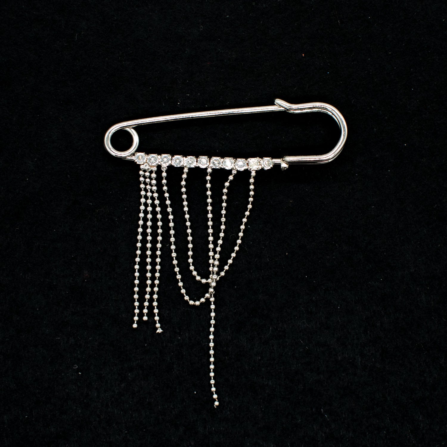 Bridal Chain Fringe Rhinestone Kilt Pin