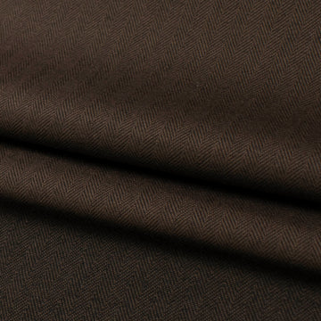 Japanese Nikkei Wool Suiting - Design-42721 Brown Herringbone