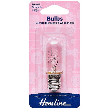 Hemline Sewing Machines Bulbs Type F Screw-In Large 15W/240V