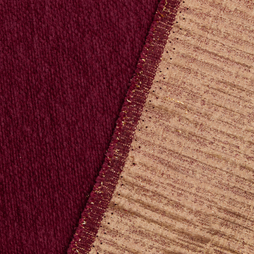 Metallic Lurex Chenille Curtaining & Upholstery Fabric with Foil Backing in Maroon