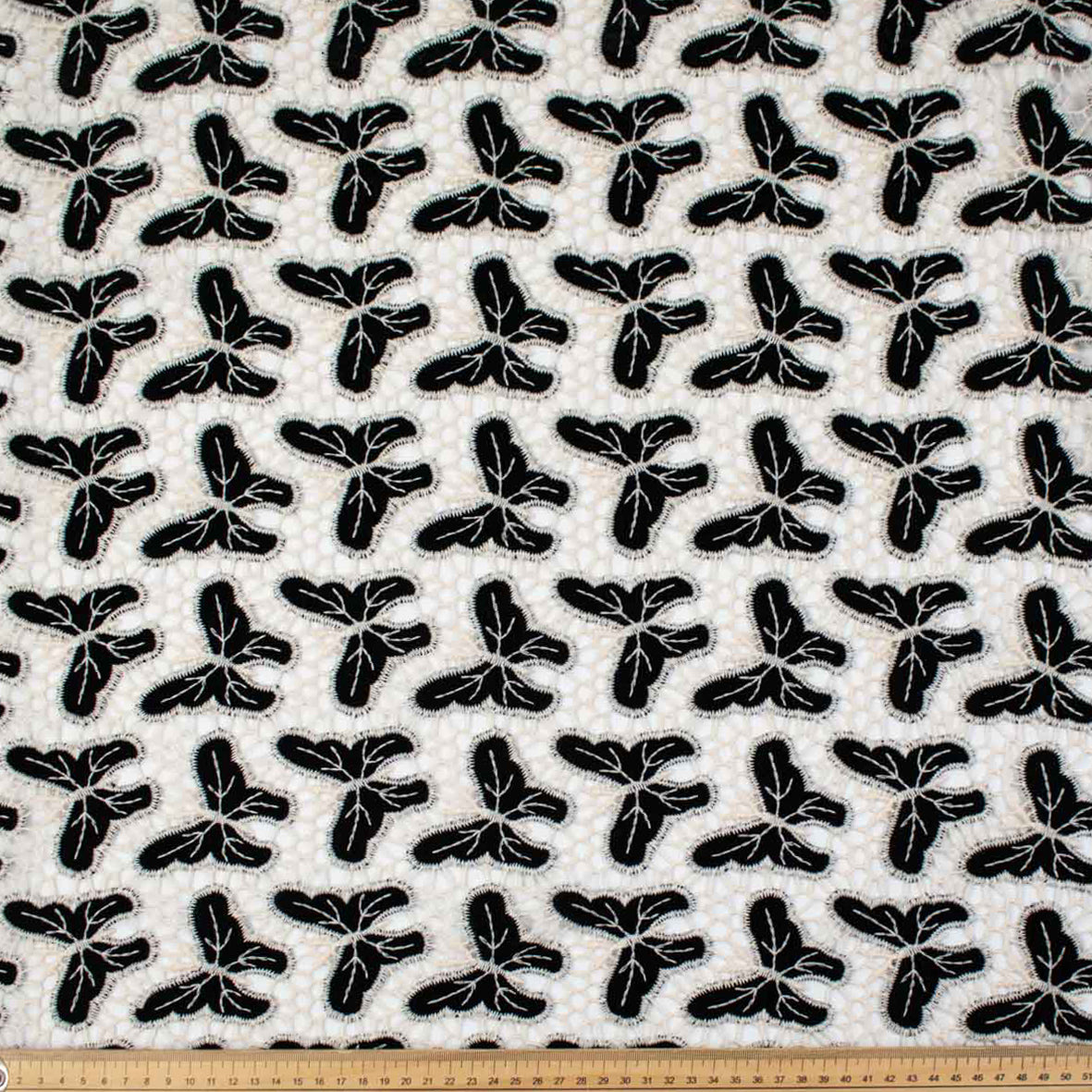 Butterfly Velvet Applique Embroidered Guipure Lace