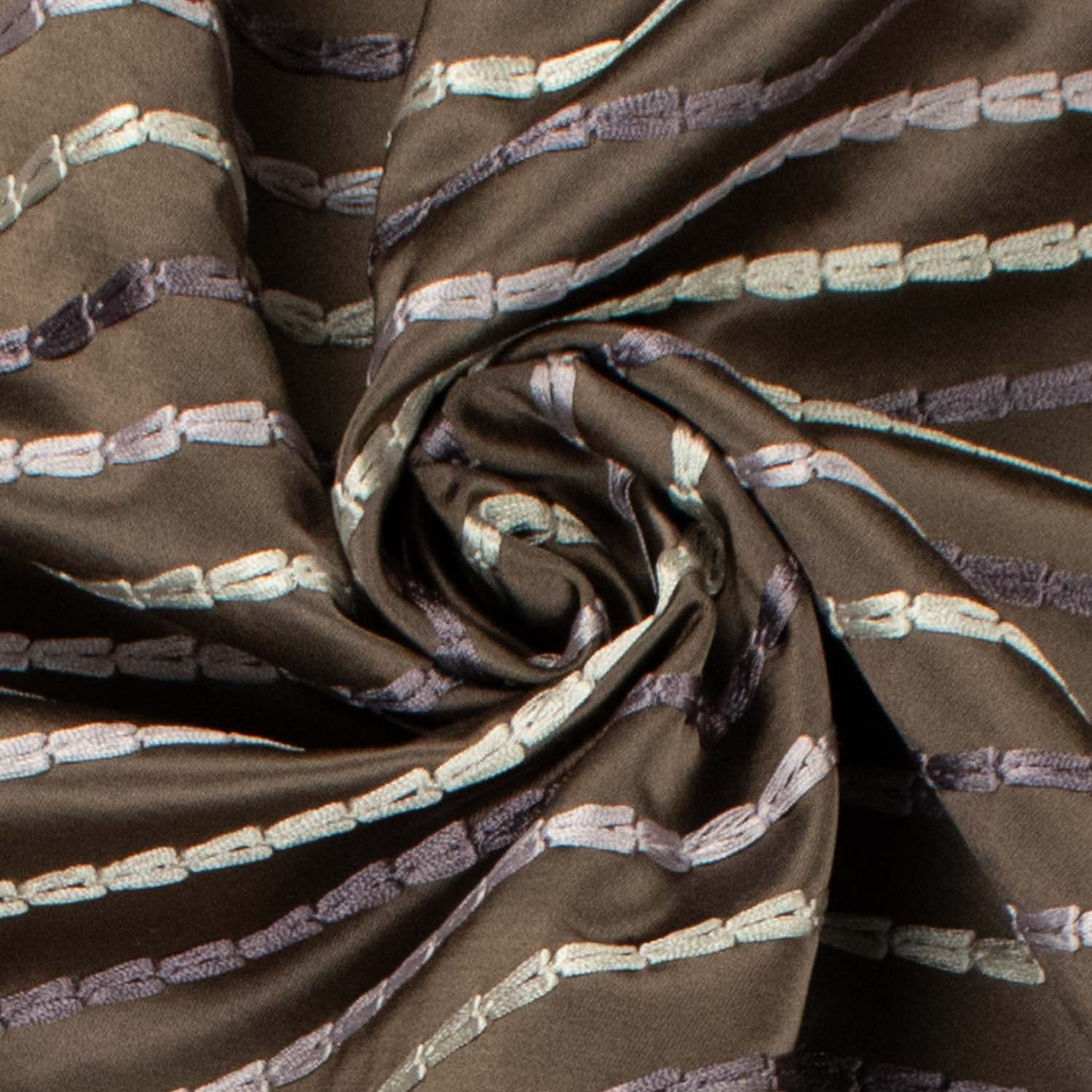 Ceylon by Zepel - Curtaining/Upholstery Embroidered Stripes