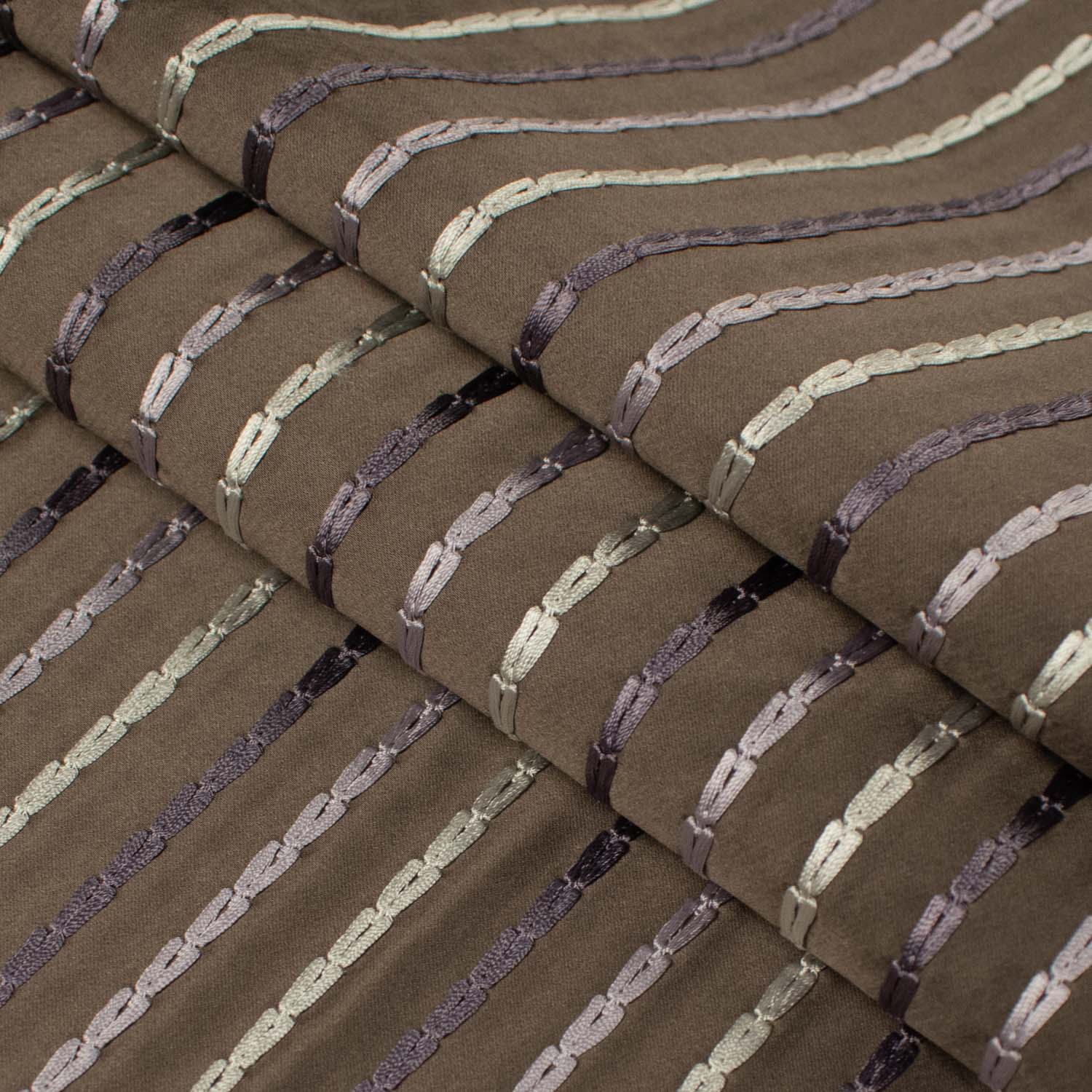 Ceylon by Zepel - Curtaining/Upholstery Embroidered Stripes