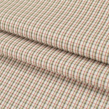Check Shirting 150cm Design-18 Red and Olive Green Gingham