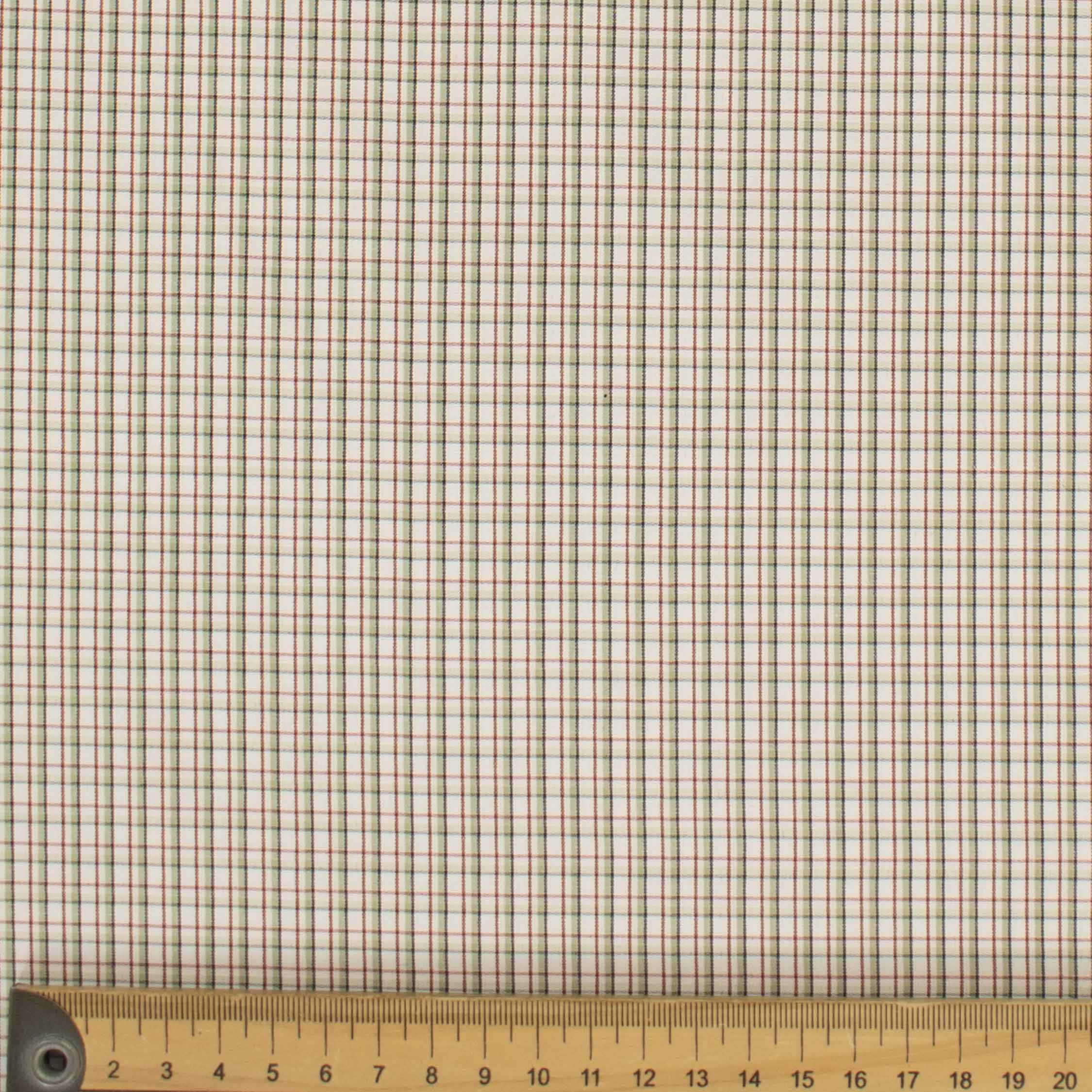 Check Shirting 150cm Design-18 Red and Olive Green Gingham