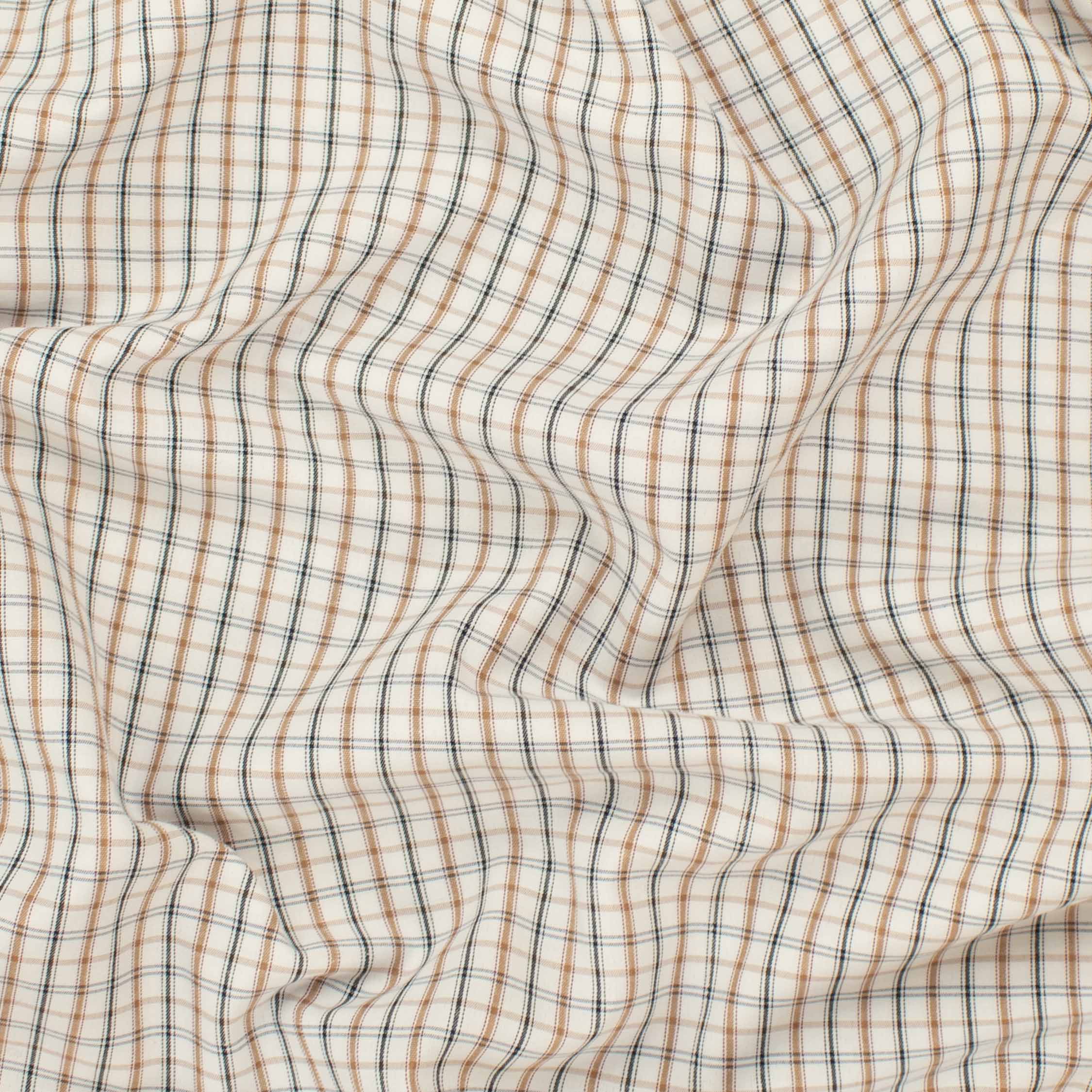 Check Shirting 150cm Design-17 Black & Tan Gingham