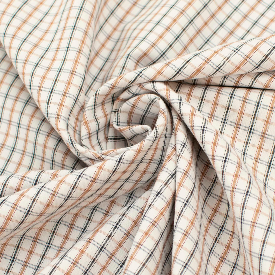 Check Shirting 150cm Design-17 Black & Tan Gingham