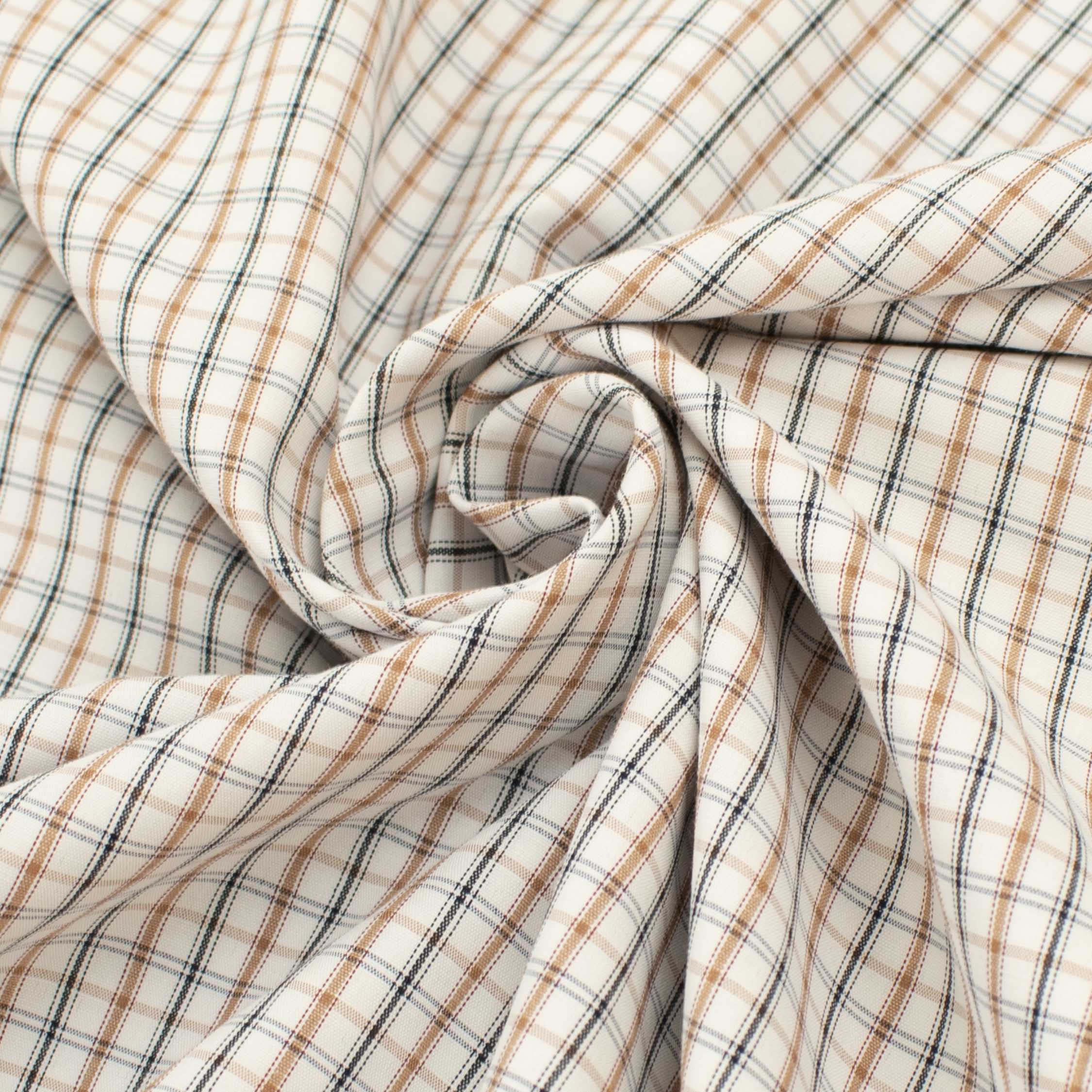 Check Shirting 150cm Design-17 Black & Tan Gingham