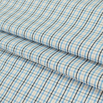 Check Shirting 150cm Design-19 Blue & Black Gingham