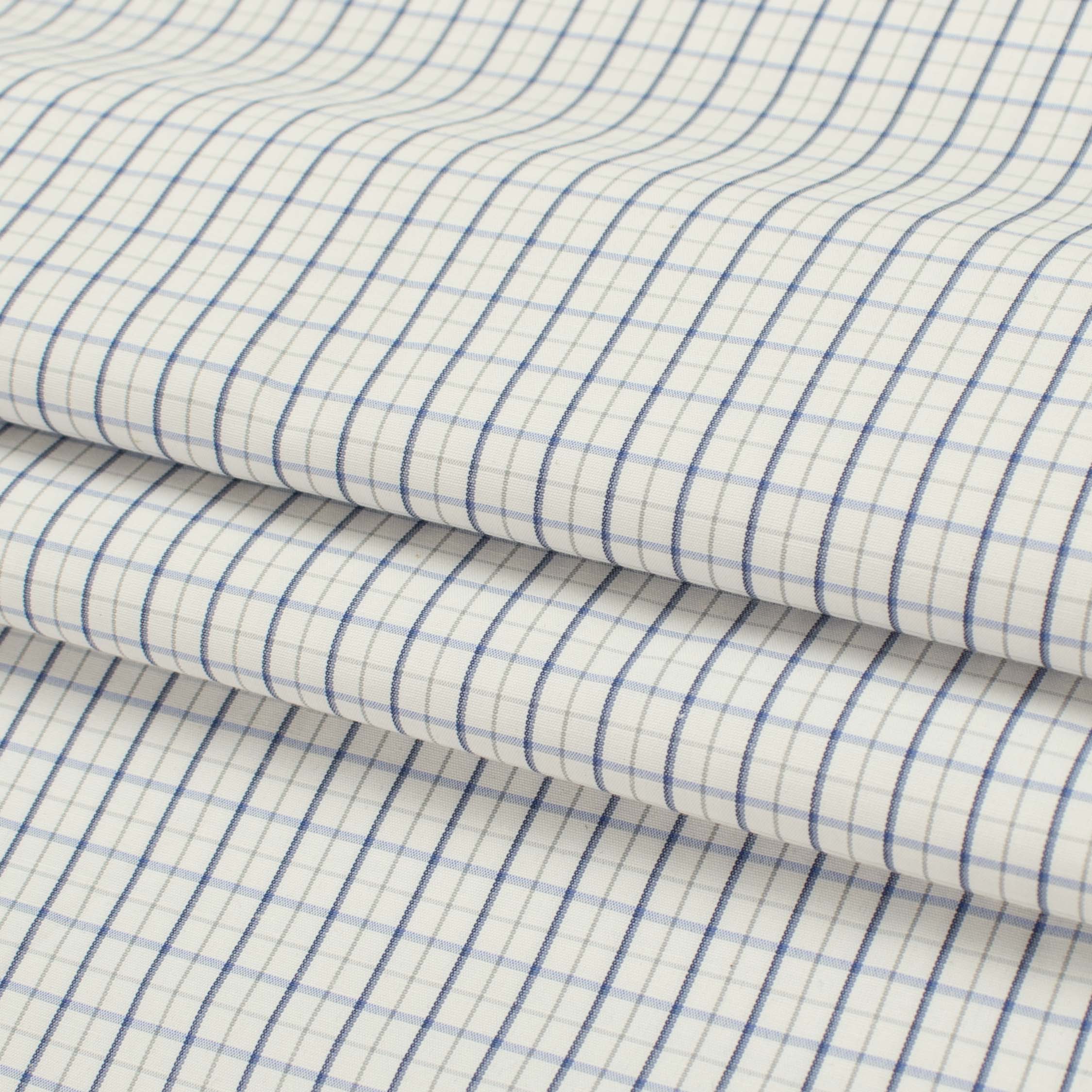 Check Shirting 150cm Design-20 Blue & White Gingham