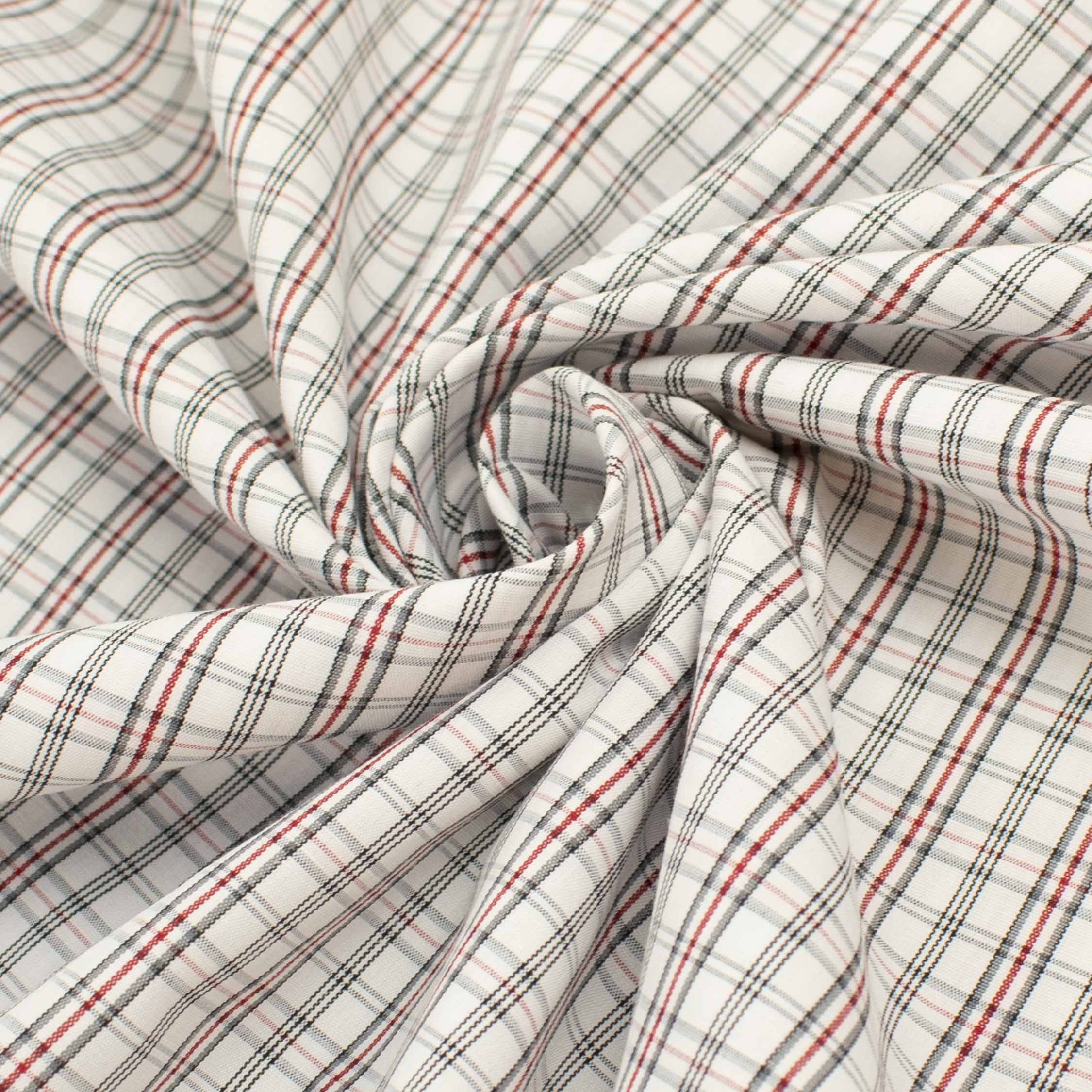 Check Shirting 150cm Design-21  Red & White Gingham