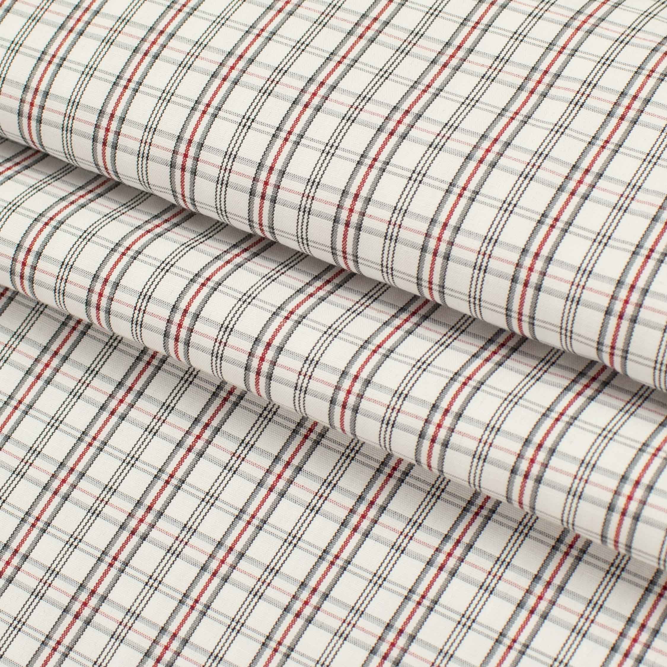Check Shirting 150cm Design-21  Red & White Gingham