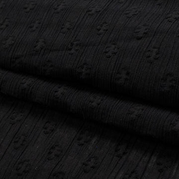 Cheese Cloth Black Flower Jacquard