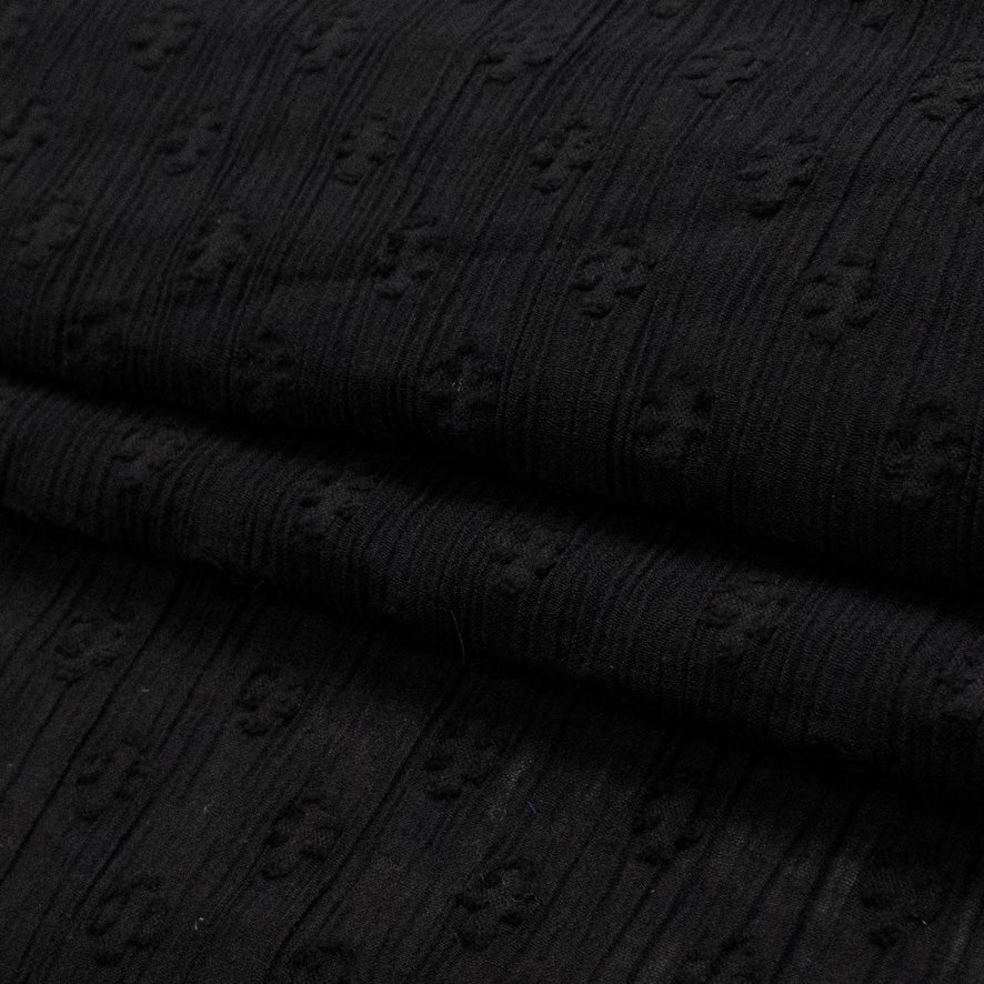Cheese Cloth Black Flower Jacquard