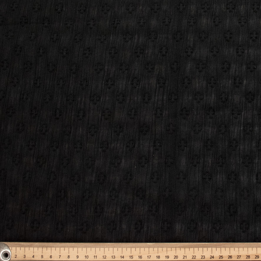 Cheese Cloth Black Flower Jacquard