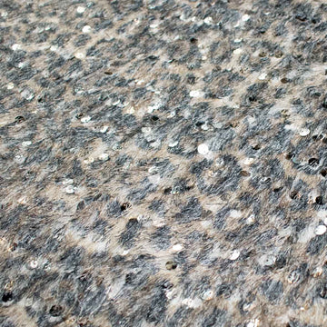 Chic Luxury Shaggy Silver Leopard Faux Fur with Sequins
