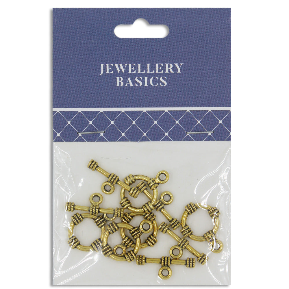 Clasp Toggle 15mm Boho Gold 5 Sets