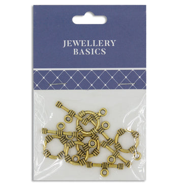 Clasp Toggle 15mm Boho Gold 5 Sets