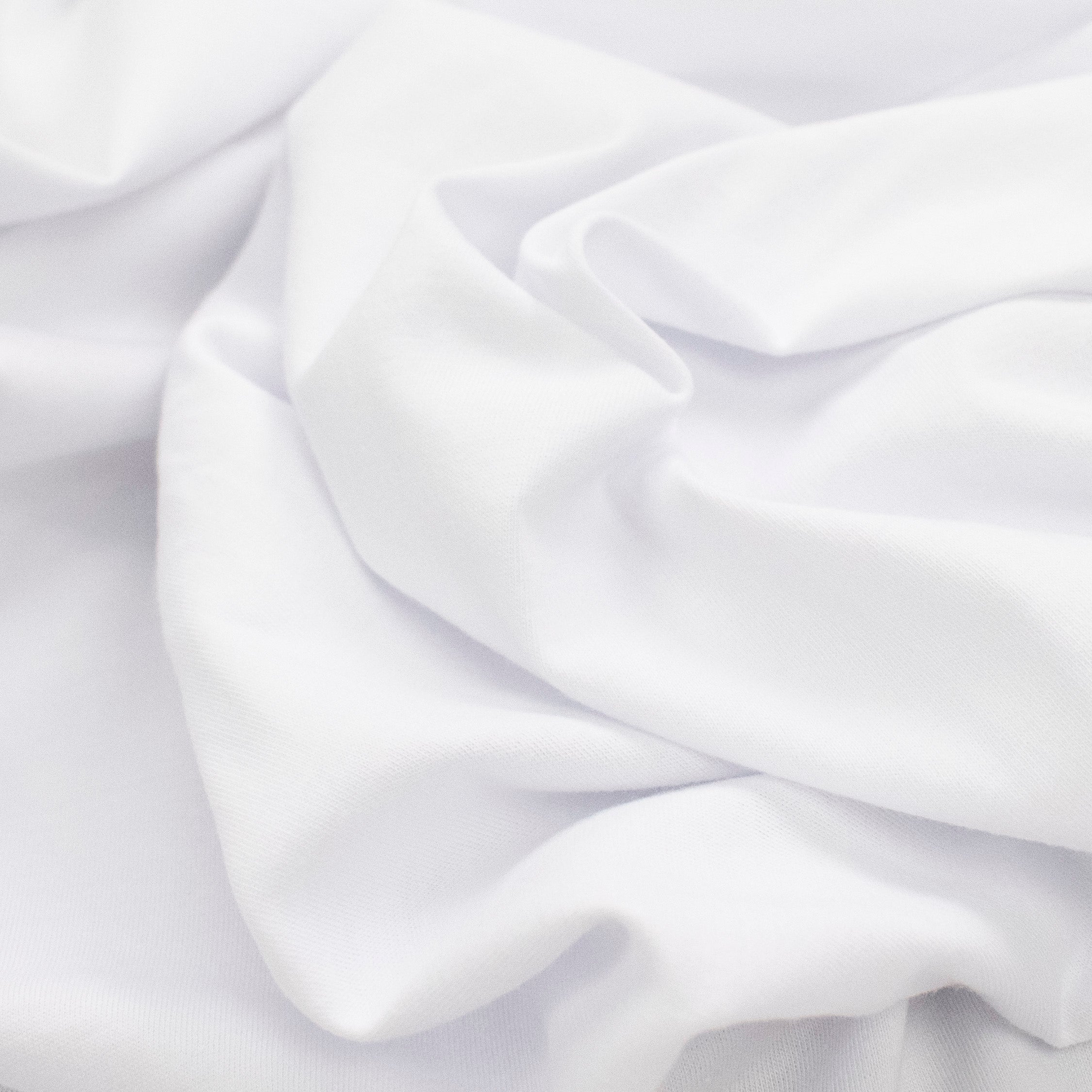 Lightweight Combed Cotton Jersey Interlock- White