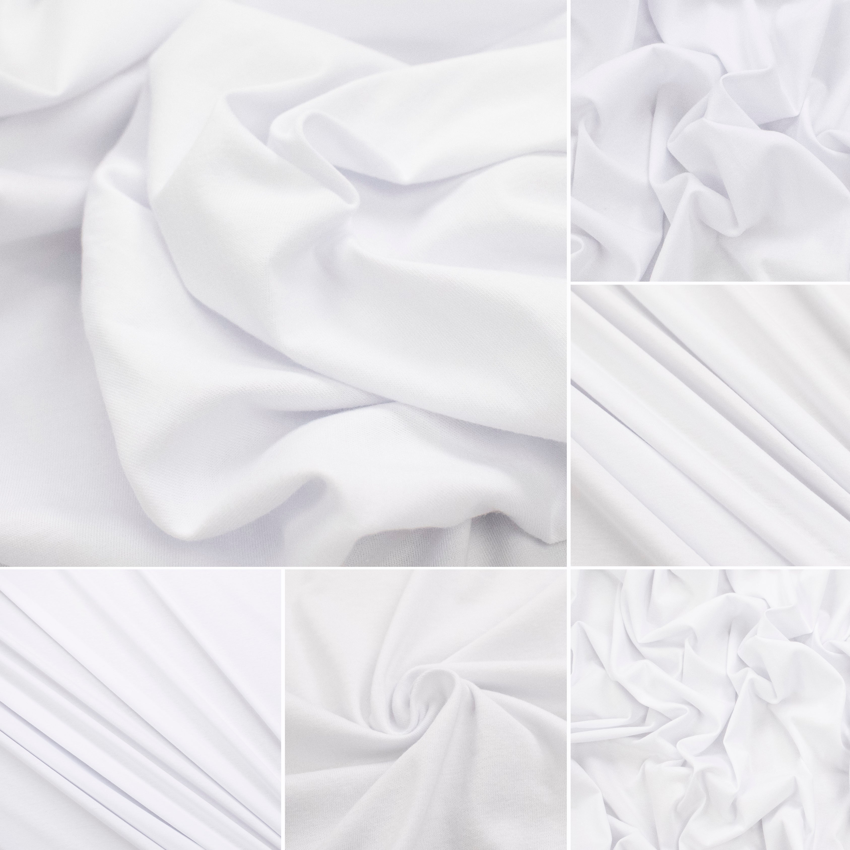 Lightweight Combed Cotton Jersey Interlock- White