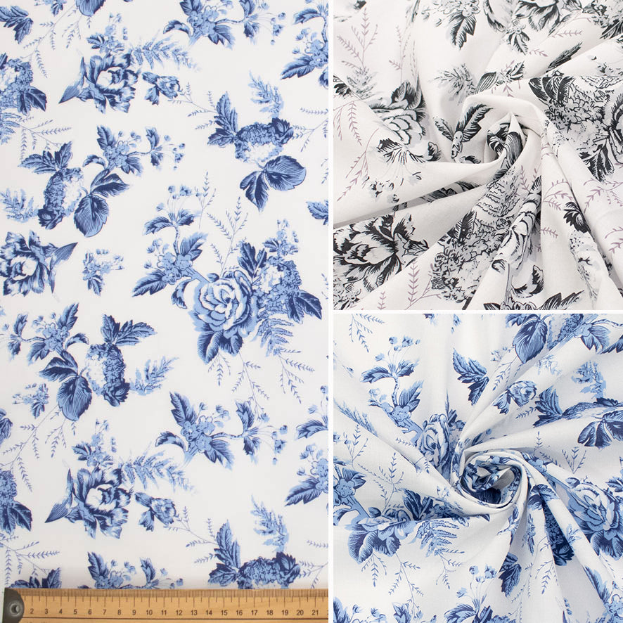 Cotton Lawn Prints Design-4 Vintage Flowers