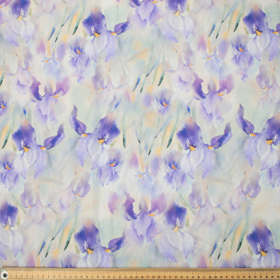 Pure Cotton Lawn Watercolour Prints SS41838 - Iris Garden Lavender Bloom