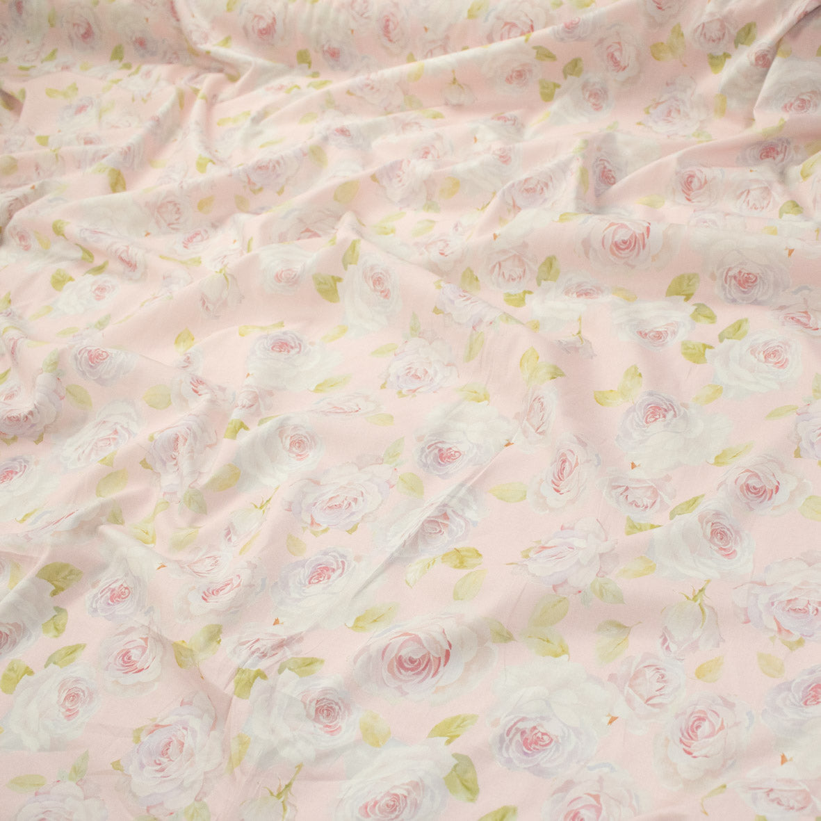 Pure Cotton Lawn Watercolour Prints SS41873 - Romantic Rose on Pink