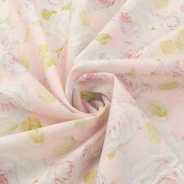 Pure Cotton Lawn Watercolour Prints SS41873 - Romantic Rose on Pink